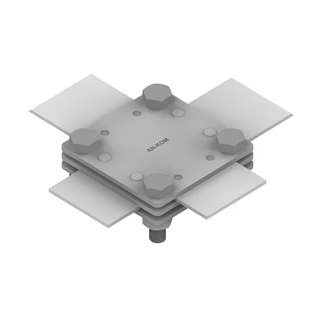 Cross connector 4-śrubowe M8 3-płytkowe B=30mm (hot-dip galvanized steel) AN-03D/OG/