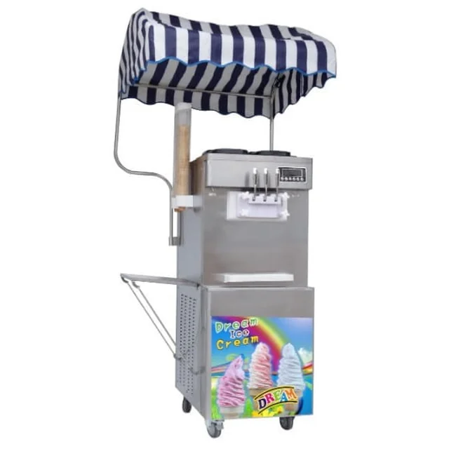 Italian ice cream machine RQMG33 | 2 flavors +mix | ice cream machine | night cooling | aeration pump | 2x13 l