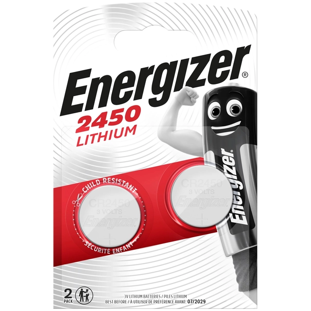 Energizer Button Cell Lithium CR2450 2pcs