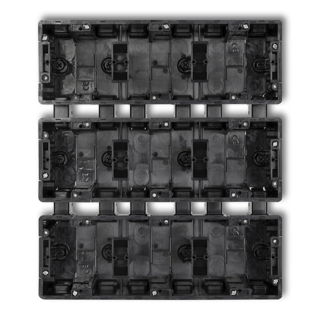 Flush-mounted installation box 9 times (3 horizontal, 3 vertical) black KARLIK DECO DPM-3x3