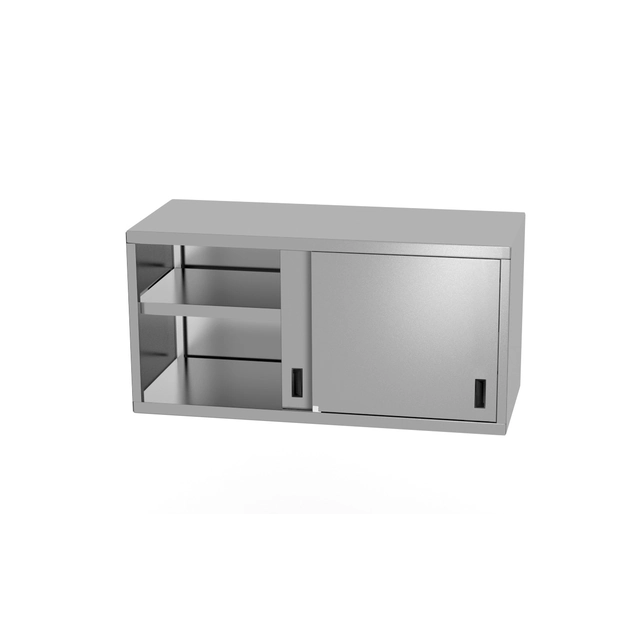 Hanging stainless steel cabinet 140x40x60, sliding door | Polgast