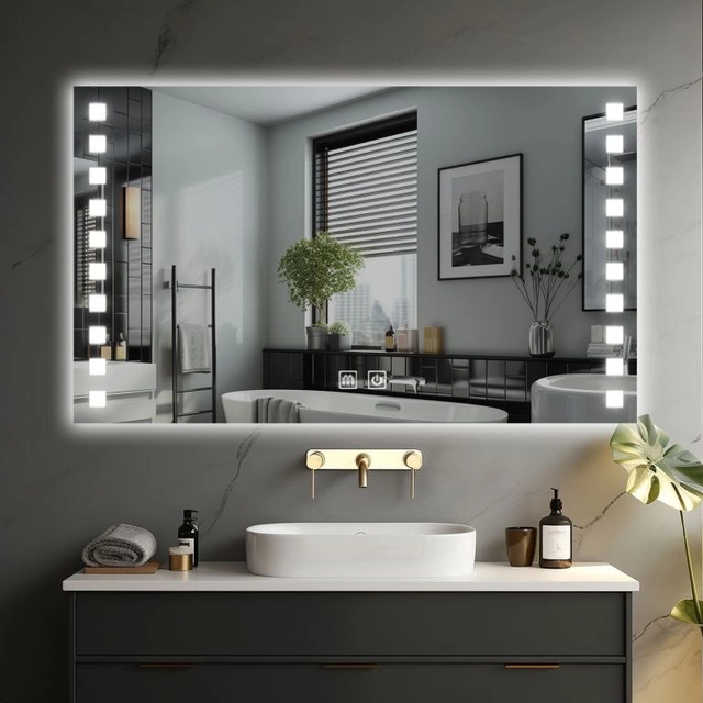 IREDA Bathroom mirror with LED lighting, 80 x 60 cm