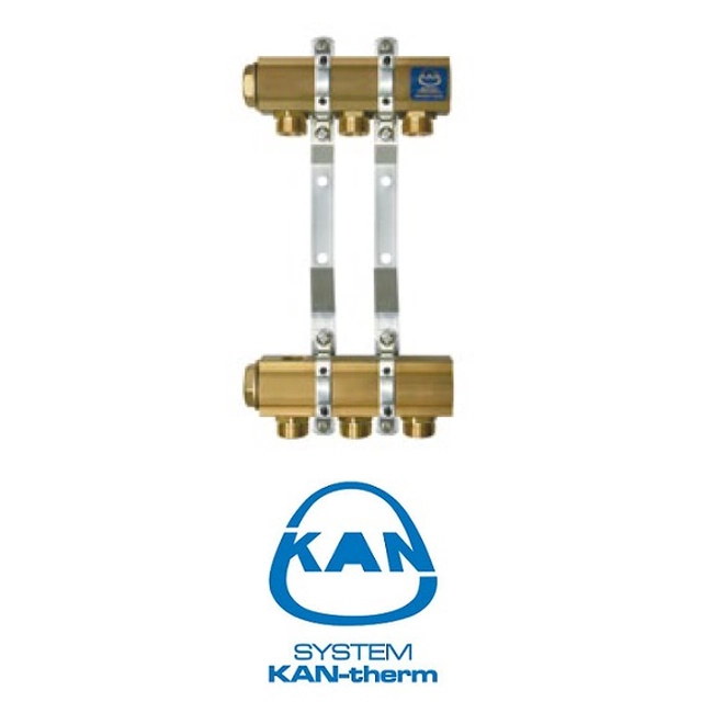 KAN-therm 10-circuit manifold for central heating with nipples for flare fittings on the 1 C profile (series 61) code 61100