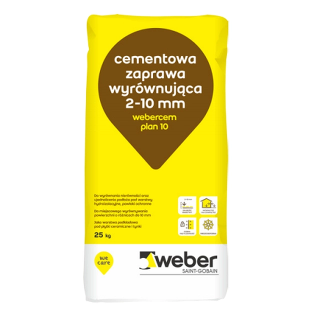 Weber webercem plan leveling mortar 10 cement 25 kg