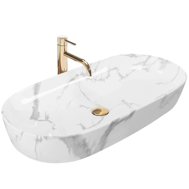 REA CLEO countertop washbasin 81 Marmo Shiny