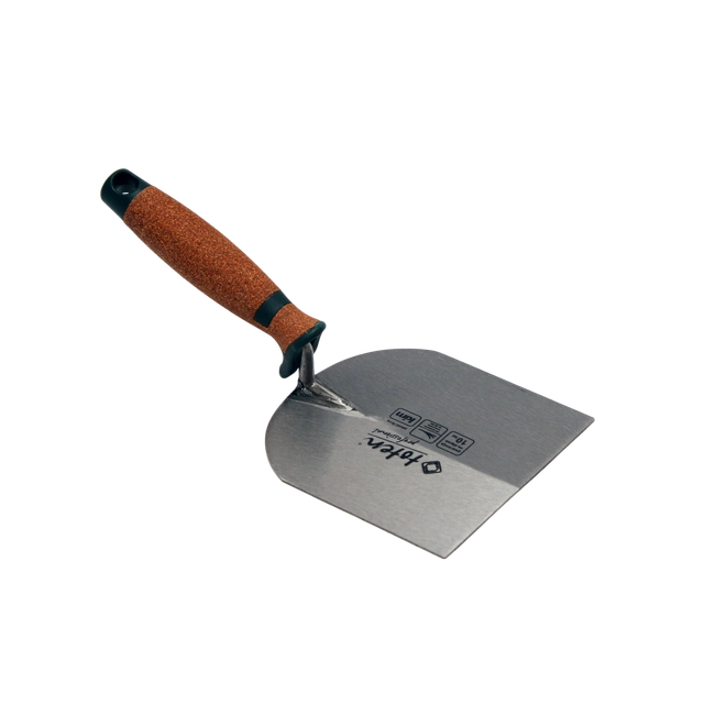 Stucco trowel, spring steel, cork handle, 120 mm TOTEN