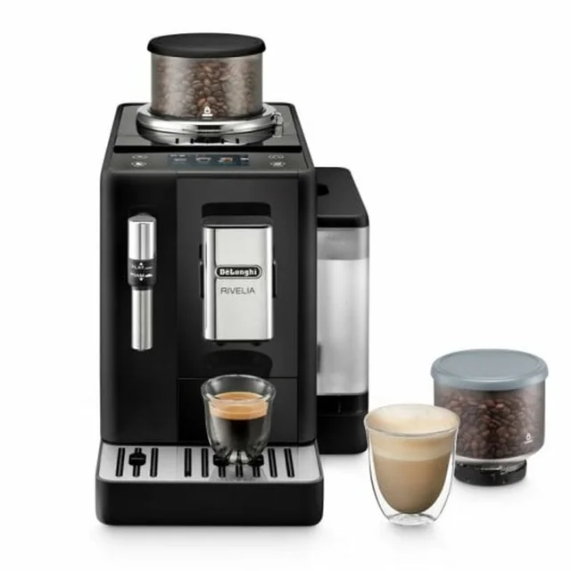 DeLonghi Rivelia super-automatic coffee machine 19 B Black 1450 W