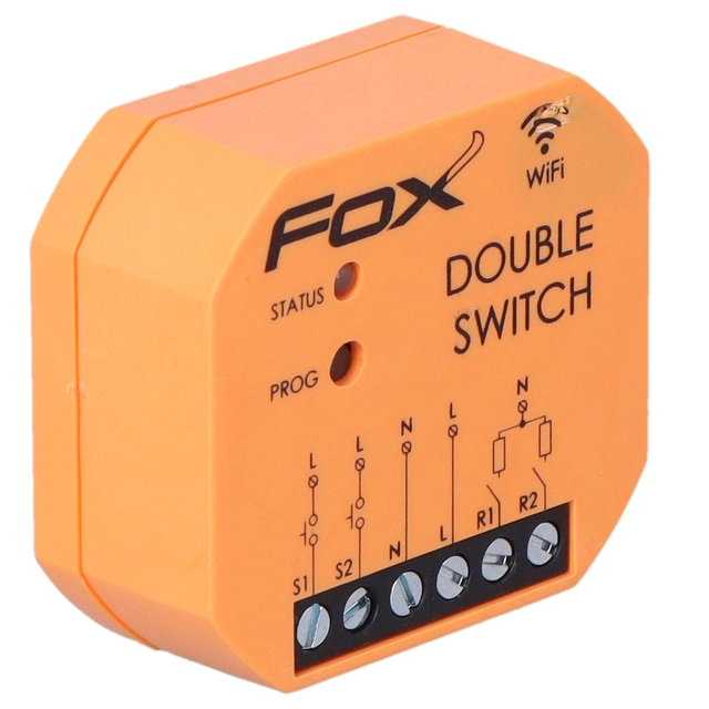 2KANAŁOWY PRZEKAŹNIK Wi-Fi 230V DOUBLE SWITCH FOX