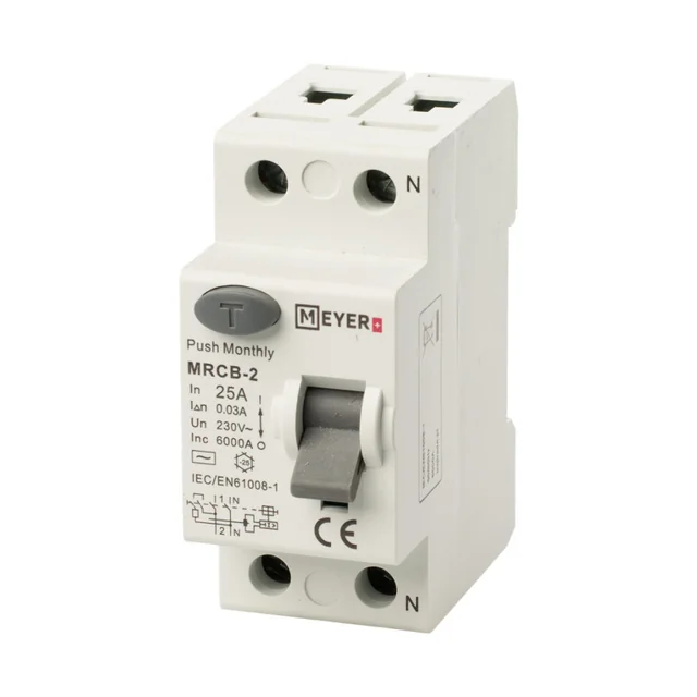 2P 25A/30mA AC MEYER+ disjuntor de corrente residual