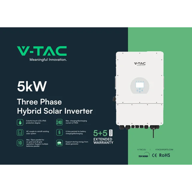 3-FAZOWY ZEMA SPRIEGUMA HIBRĪDA INVERTERS SUN-5K-SG04LP3 AR 5kW; 10 GADU GARANTIJU