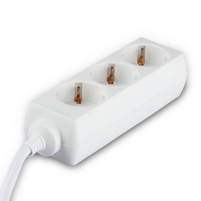 3 Ways Extension Sockets - IP20 - White - 1.5 m wire