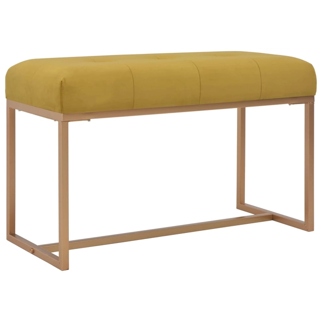 Bench, 80cm, mustard color, velvet