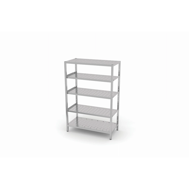 Storage rack with adjustable shelves, 5 perforated shelves | 800x600x1800 mm