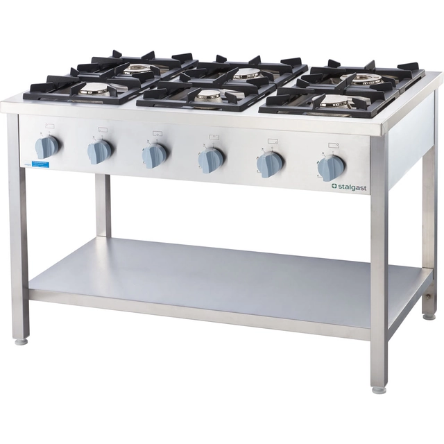 Free-standing gas stove 900 - 6 burner with shelf 36,5 - G30 (propane-butane)