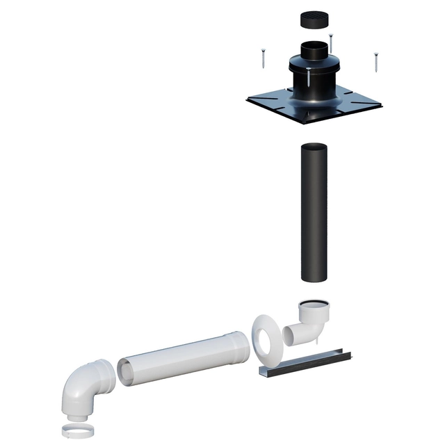 Chimney connection kit for condensing boilers OLZB-12V2 shaft,DN60/100mm ONNLINE, compatible with Ariston, Vaillant, Beretta boilers,