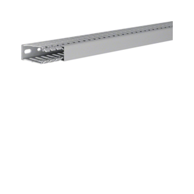 Slotted cable trunking system Hager BA760025 Slotted Bottom perforation Stone grey