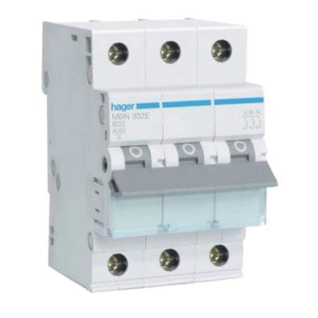 Circuit breaker 3P B 32A 6kA Hager MBN332E