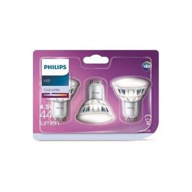 gemiye Cesur konsol  Set of 3 pieces of Philips GU10 LED bulbs, 4.5W, 4000K, neutral color, 120  degrees - merXu
