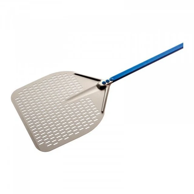 Pizza shovel - 33 x 33 cm - perforated - handle: 60 cm - anodized aluminum GI.METAL 10450042 A-32RF/60