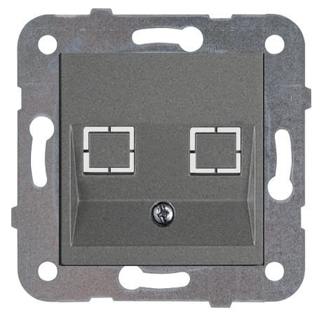 Front plate with frame for Viko Panasonic Novella keystone modules, anthracite