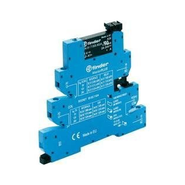 39.01.0.024.0060 Relay coupling module 62mm MasterBASIC1P 6A 24VAC/DC AgNi contacts Spring clamps DIN rail mounting 35mm