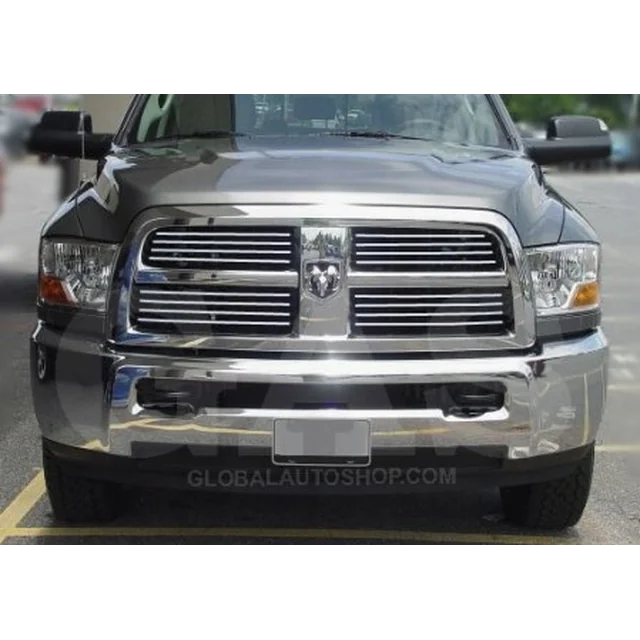 Dodge RAM 2009+ Chrome Strips Grill Chrome Dummy Bumper Tuning