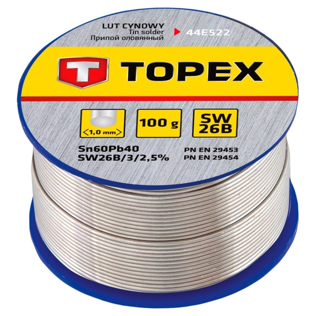 Tin solder 60% tin wire 1.0mm 100g TOPEX