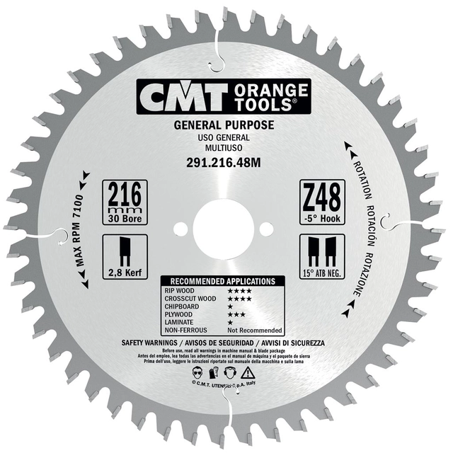 CMT Saw blade for universal power tools - D184x2,6 d30 Z24 HM C29118424M