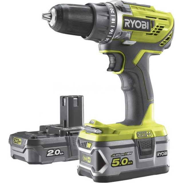 Ryobi drill/driver R18DD3-252S 18 V 2 x battery 2 / 5 Ah