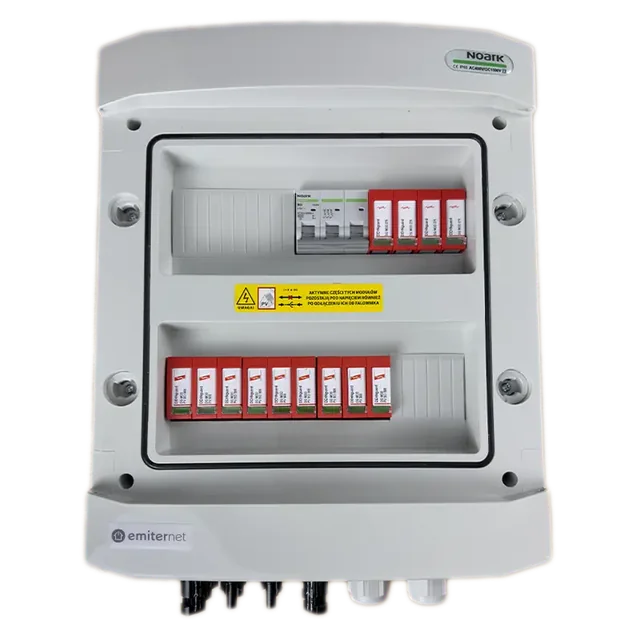 SwitchgearDCAC hermetic IP65 EMITER with DC surge arrester Dehn 1000V type 1+2, 3 x PV chain, 3 x MPPT // limit.AC Dehn type 1+2, 63A 3-F