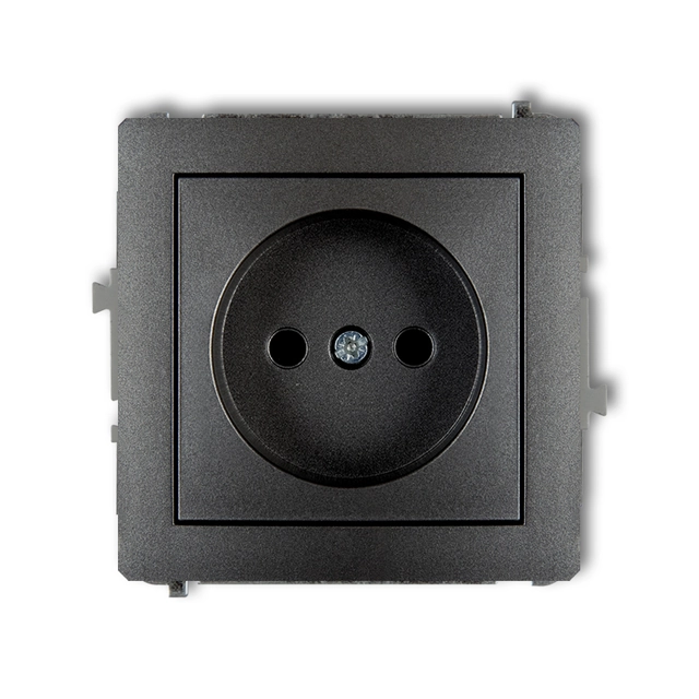 DECO graphite, Mechanism of a single socket without grounding 2P (current paths shutters) (11DGP-1p) Karlik