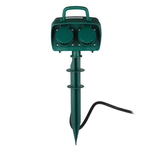 4 Aia pistikupesad – roheline – IP44 – 3m juhe – Garden Spike