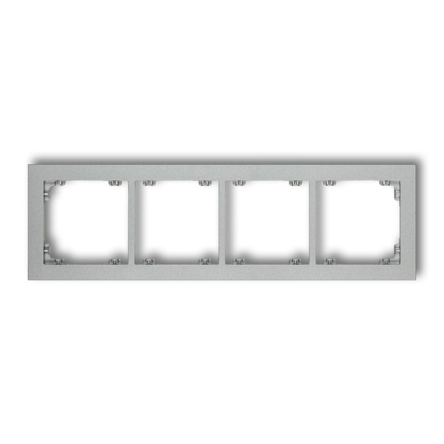 4-fold universal frame made of plastic silver metallic KARLIK DECO 7DR-4
