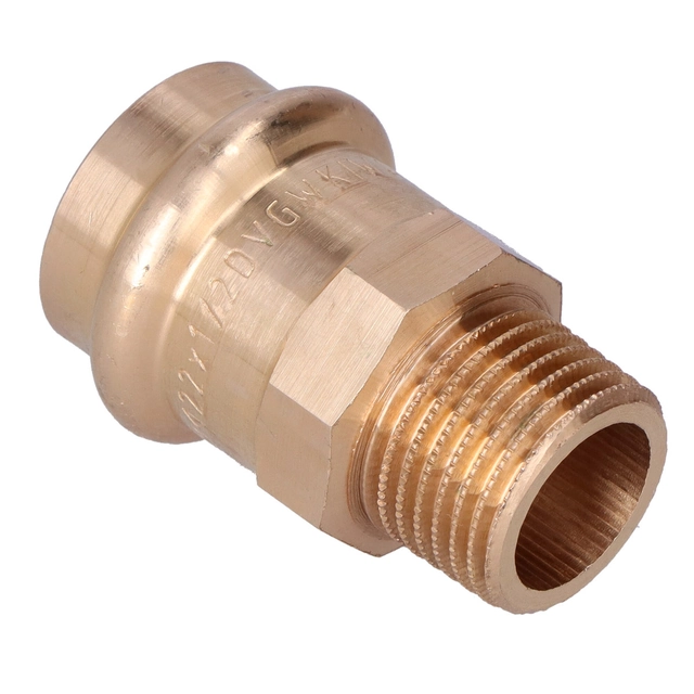 Adapter nipple, external thread,22x1/2 bronze B Press