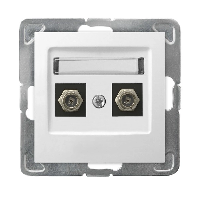 Antenna socket box Ospel End socket Flush mounted (plaster) Complete housing Mounting with claw and screw White