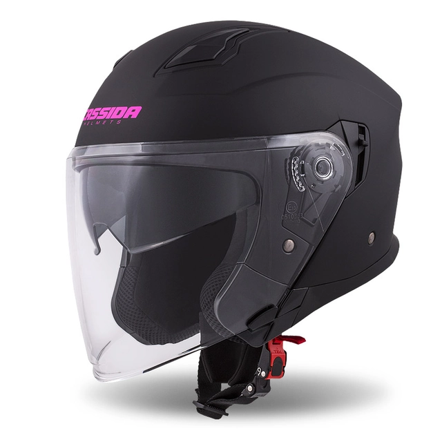 helmet Jet Tech, CASSIDA (black matt / pink logos) Size / Design: L