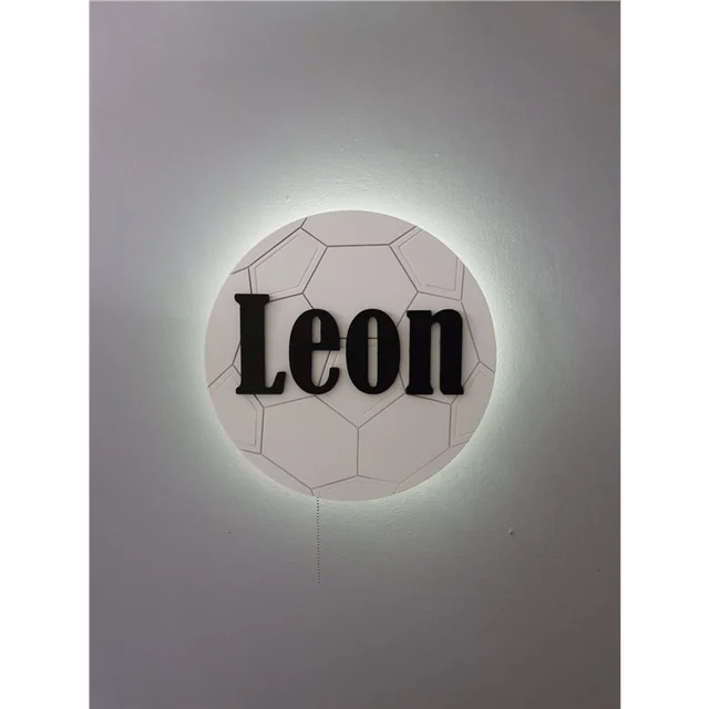 Battery-operated LED night lamp Ball with name