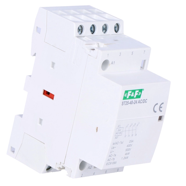 Modular contactor for rail, contacts 4xNO, 25A, 24V DC