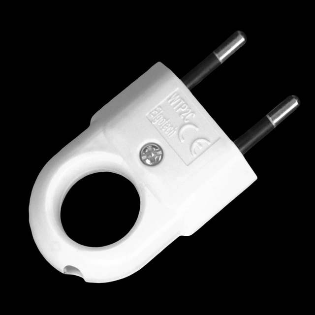 Flat plug with a handle 2.5A / 250V white WTP2C (50 pcs)