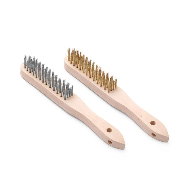 Grill brush - set with steel and brass bristles