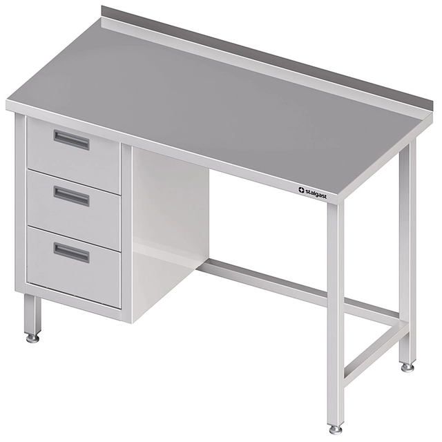 Stainless steel table with 3 drawers (L) 100x70 | Stalgast