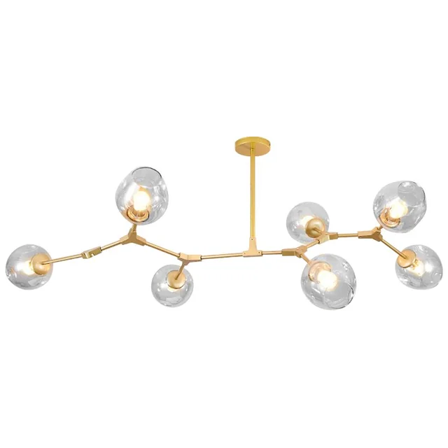 Glass Ball Pendant Lamp 7 Arms APP507-7C Gold