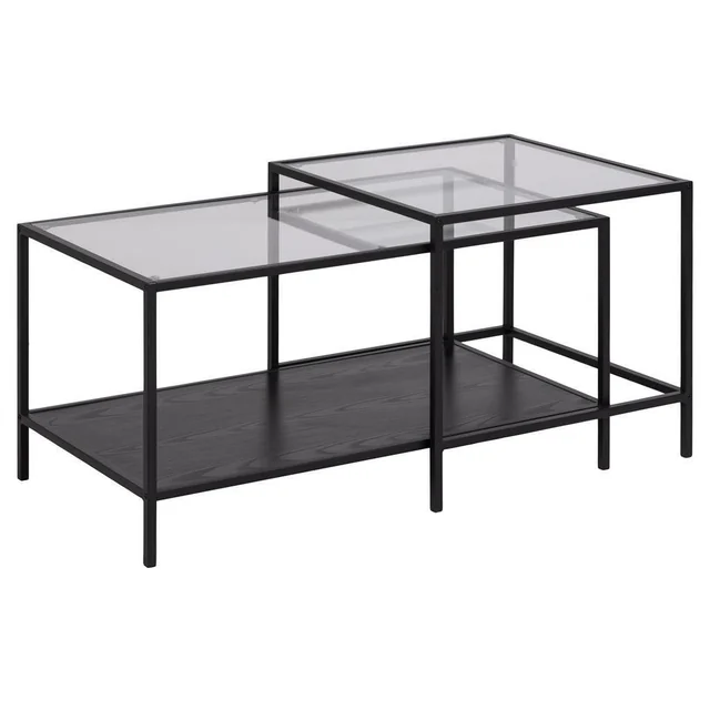 Seaford coffee table set with glass tops