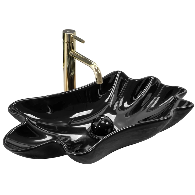Rea Infinity Black countertop washbasin + stopper - Additionally 5% DISCOUNT with code REA5