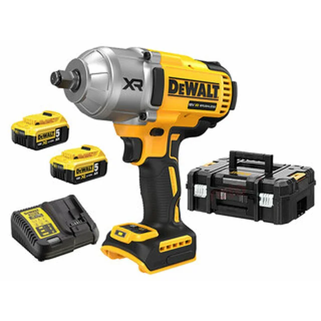 DeWalt DCF900P2T-QW cordless impact driver 18 V | 1396 Nm | 1/2 inches | Carbon Brushless | 2 x 5 Ah battery + charger | TSTAK in a suitcase