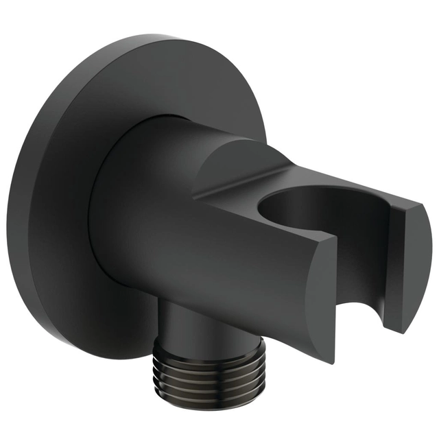 Handheld shower head holder Ideal Standard IdealRain, with connection, Silk Black matt black