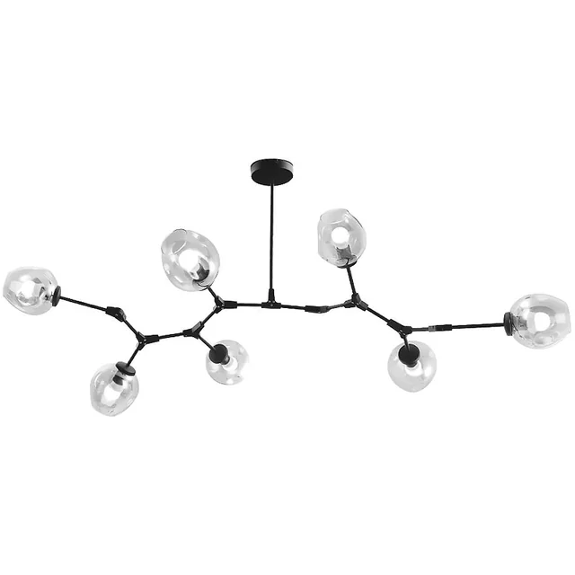 Glass Ball Pendant Lamp 7 Arms APP505-7C Black