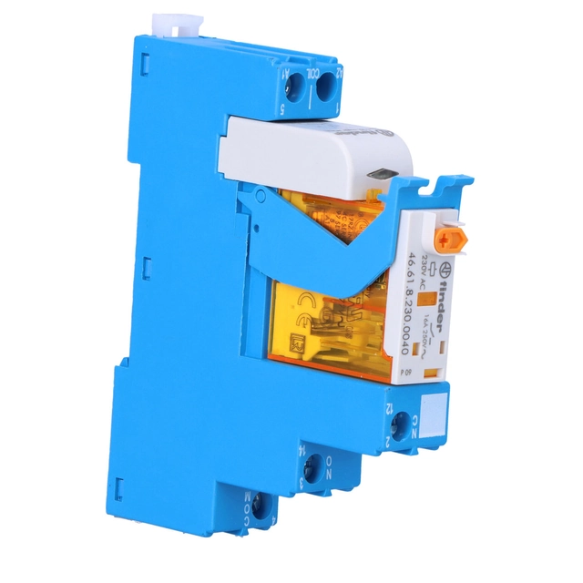 4C.01.8.230.0060 Relay coupling module 1P 16A 230VAC Operation indicator Contact interlock Screw terminals DIN rail mounting 35mm