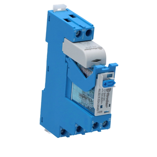 4C.02.9.024.0050 Relay coupling module 2P 8A 24VDC Operation indicator Contact interlock Screw terminals DIN rail mounting 35mm