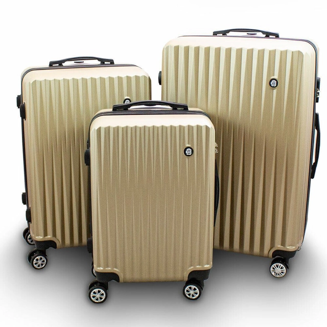 Champagner suitcase set / set Strong ABS hard travel bags